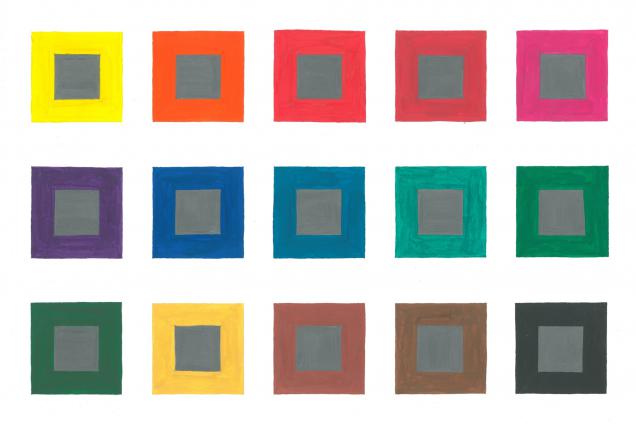 Таблица 20. Пример одновременного цветового и светлотного контраста.