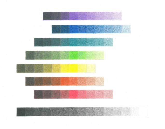 Таблица 5. Изменение спектральных цветов по светлоте