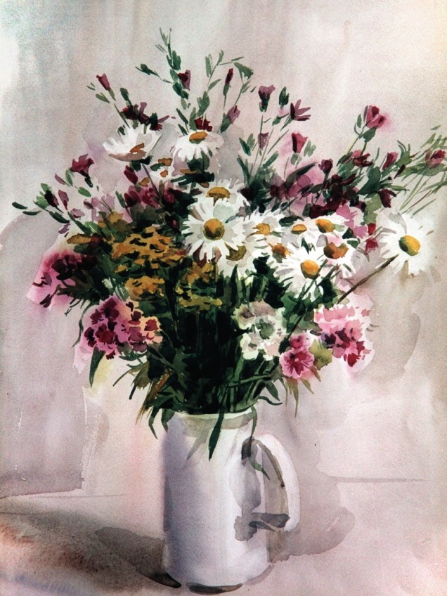 А.К. Назаров. «Летние цветы». Бумага, акварель. 2000 г.
