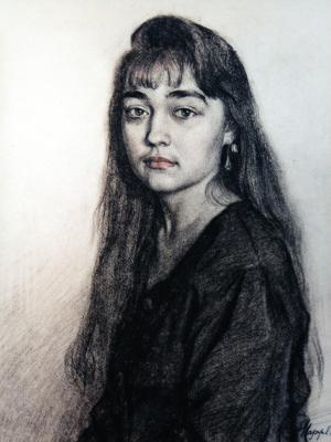 «Маша Лобашова». Бумага, уголь, сангина. 1993 г.