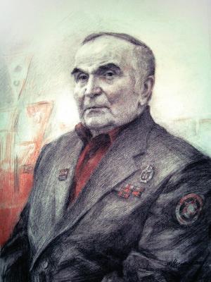 «Портрет А.П. Чичаева». Бумага, уголь, сангина. 2012 г.